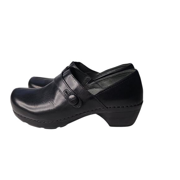 Dansko Women's Solstice Black Leather Slip On Clogs Comfort Shoes Sz 39 US 8.5/9 - Picture 4 of 9